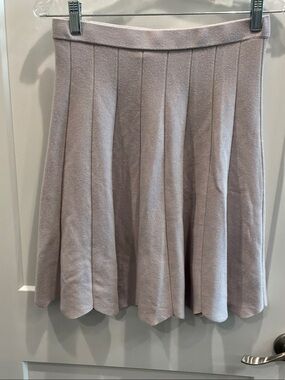 Saks Fifth Avenue Small Pleated A-Line Skirt Light Mauve Pink Purple Tint Used